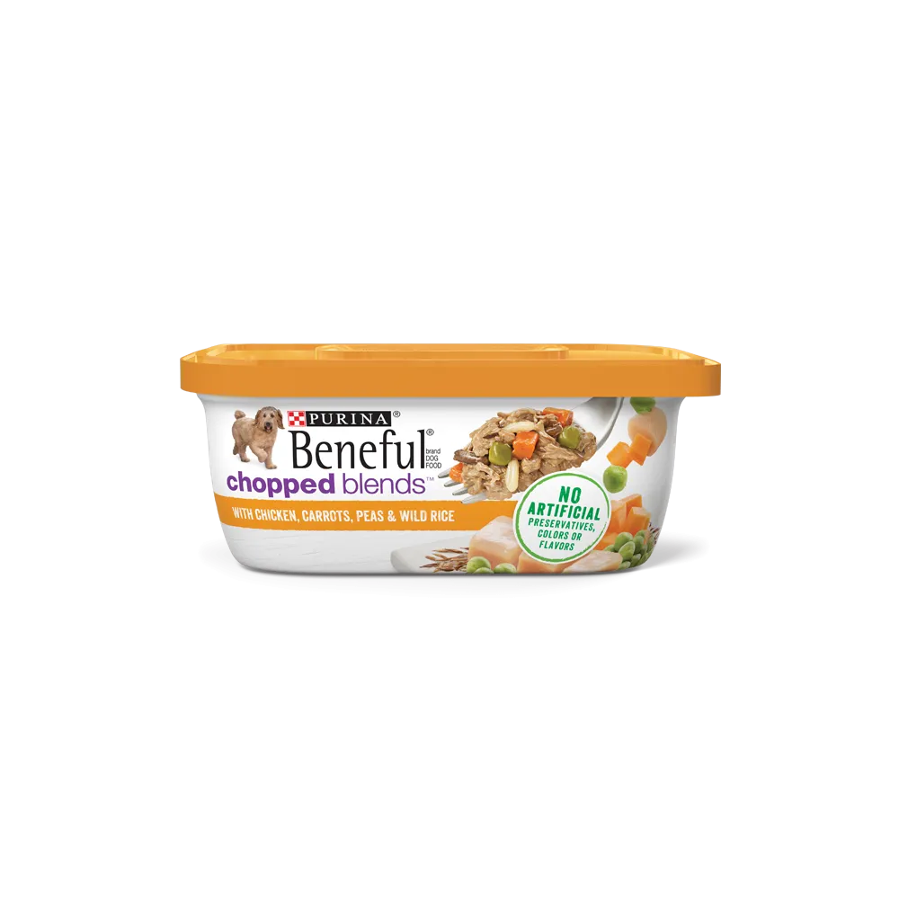 Beneful Chopped Blends Wet Dog Food with Chicken, Carrots, Peas and Wild Rice