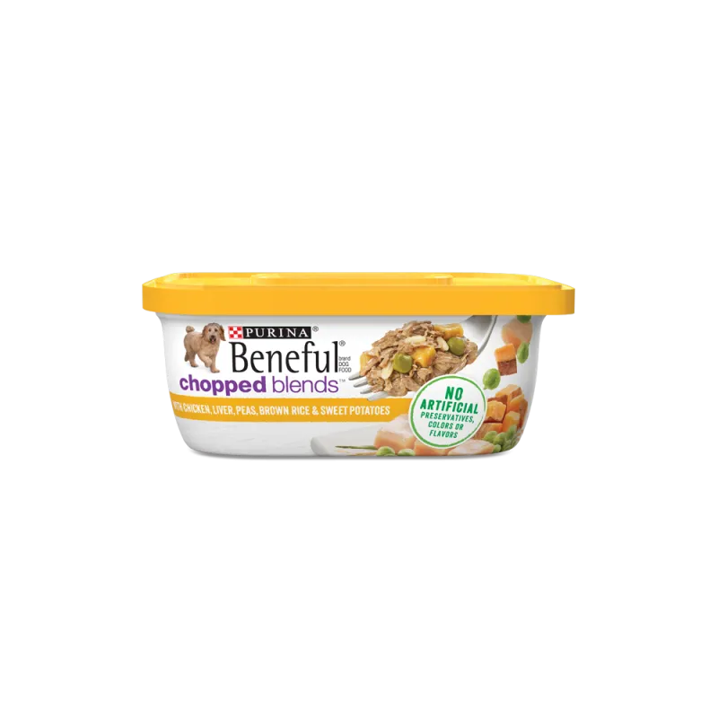 Beneful Chopped Blends Wet Dog Food with Chicken, Liver, Peas, Brown Rice and Sweet Potatoes