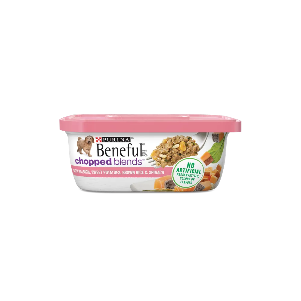 Beneful Chopped Blends Wet Dog Food with Salmon, Sweet Potatoes, Brown Rice, and Spinach