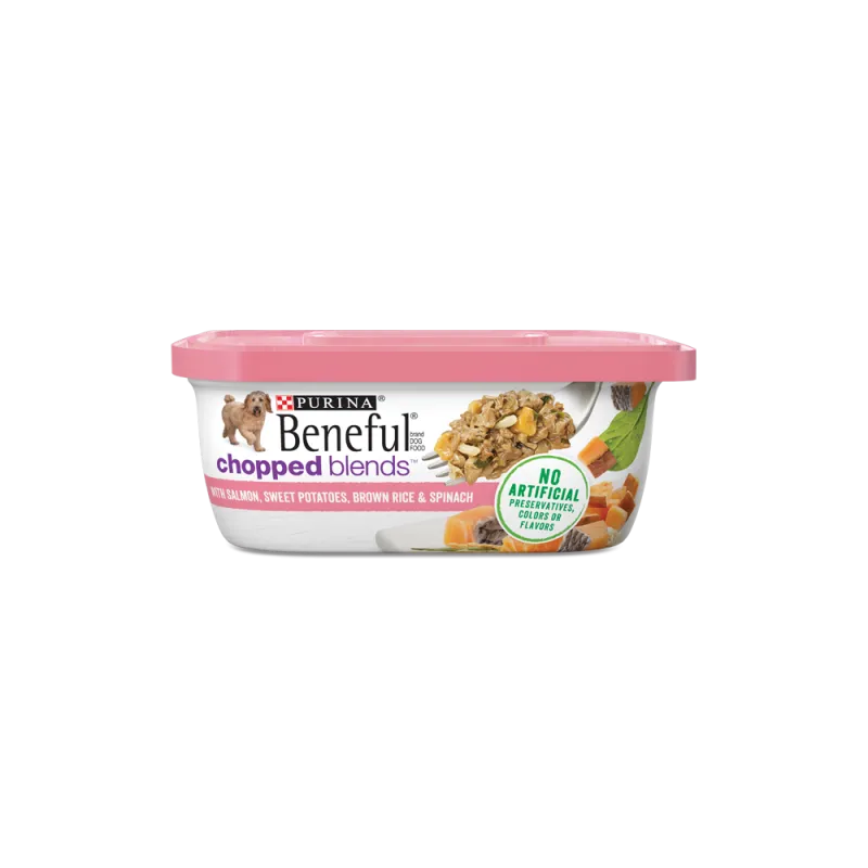 Alimento húmedo para perros Beneful Chopped Blends con salmón, batatas, arroz integral y espinaca