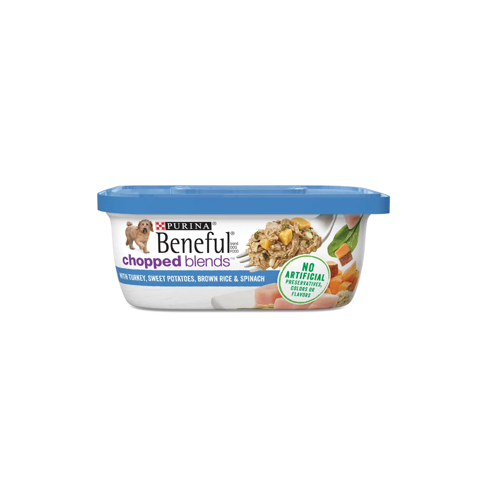 Beneful Chopped Blends Wet Dog Food with Turkey, Sweet Potatoes, Brown Rice, and Spinach