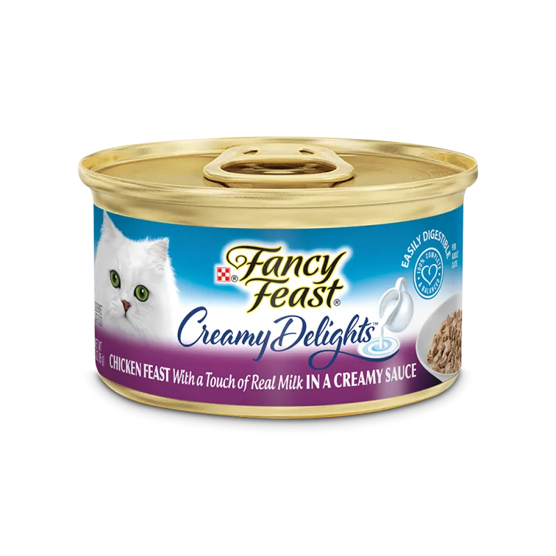 Fancy Feast Creamy Delights Chicken Wet Cat Food with a Touch of Real Milk in a Creamy Sauce