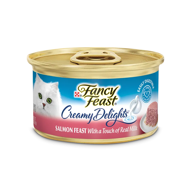 Alimento húmedo para gatos Fancy Feast® Creamy Delights de salmón con un toque de leche real