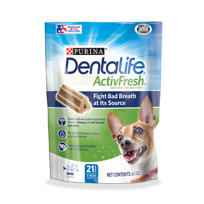 Minisuplementos dentales para perros pequeños DentaLife ActivFresh