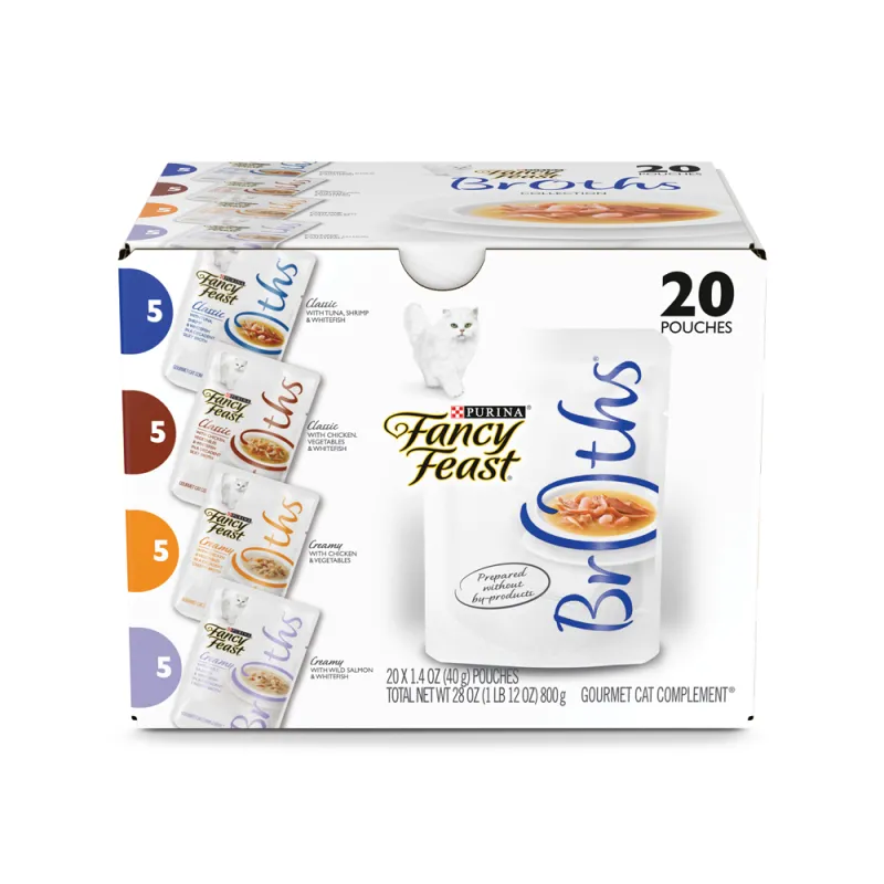 Fancy Feast® Seafood Broths Collection for Cats Wet Cat Food Variety Pack - 20 Pack