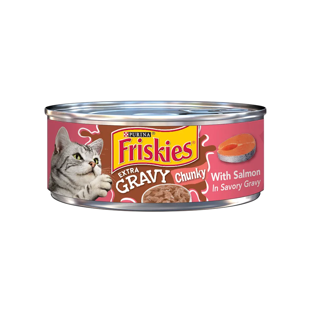 Friskies Extra Gravy Chunky With Salmon In Savory Gravy Wet Cat Food