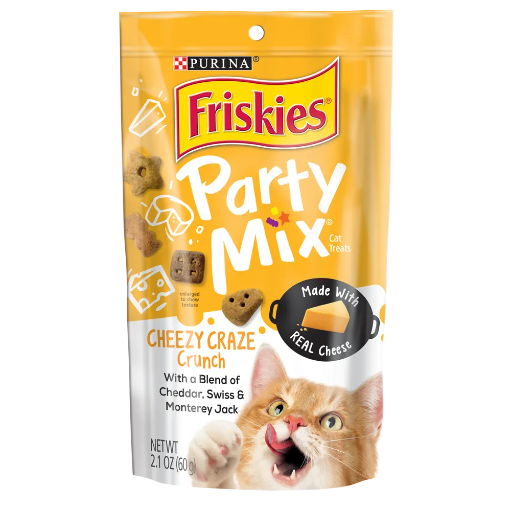 Friskies Party Mix Cheezy Craze Crunch Adult Cat Treats