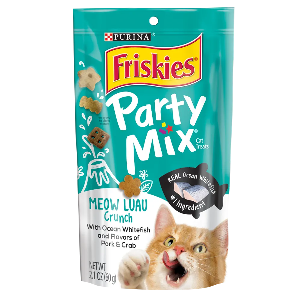 Friskies Party Mix Meow Luau Crunch Adult Cat Treats