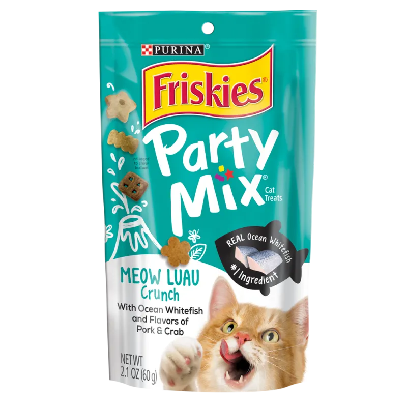 Bocadillos crocantes para gatos adultos Friskies Party Mix fiesta hawaiana