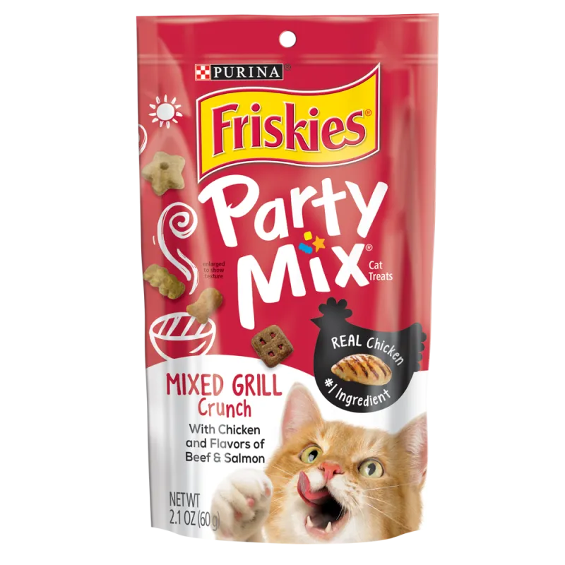 Bocadillos crocantes para gatos adultos Friskies Party Mix mezcla de carne asada