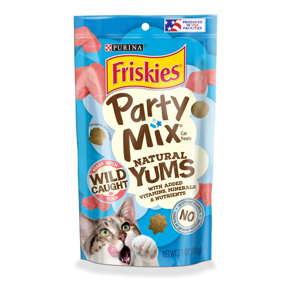 Friskies Natural Yums Party Mix Cat Treats with Real Tuna 