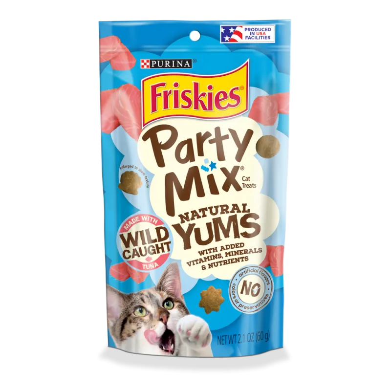 Friskies Natural Yums Party Mix Cat Treats with Real Tuna 