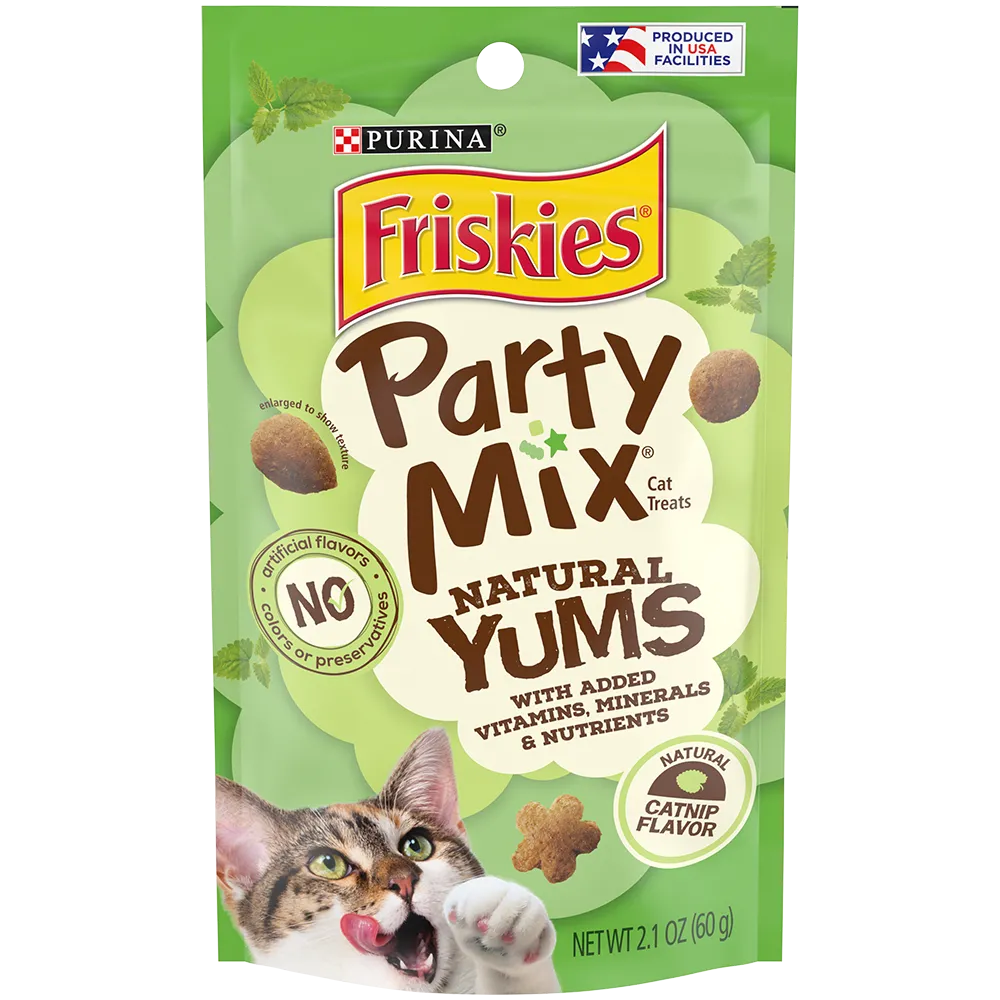 Friskies Party Mix Natural Yums Catnip Cat Treats