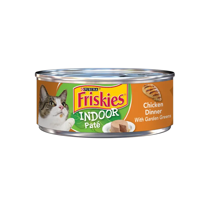 Alimento húmedo para gatos Friskies Indoor paté sabor a cena de pollo con verduras de huerta