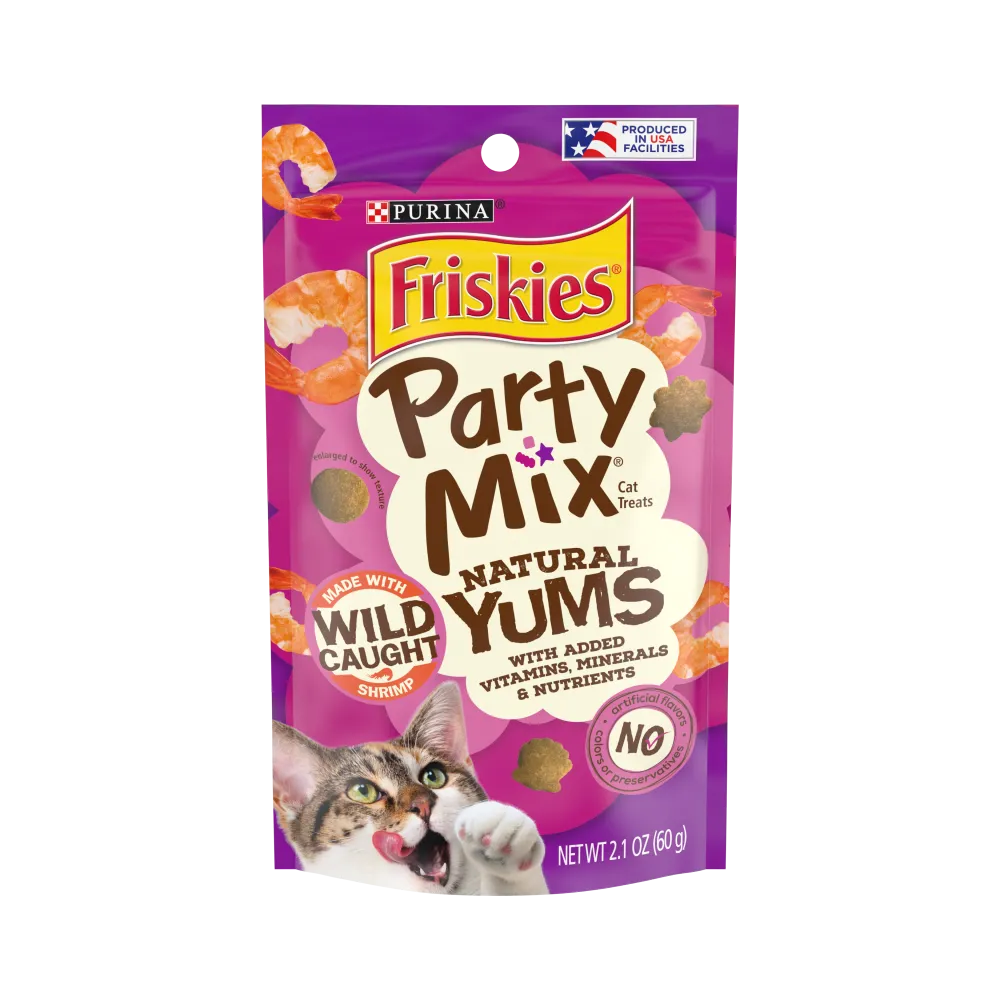 Friskies Natural Yums Party Mix Cat Treats with Real Shrimp