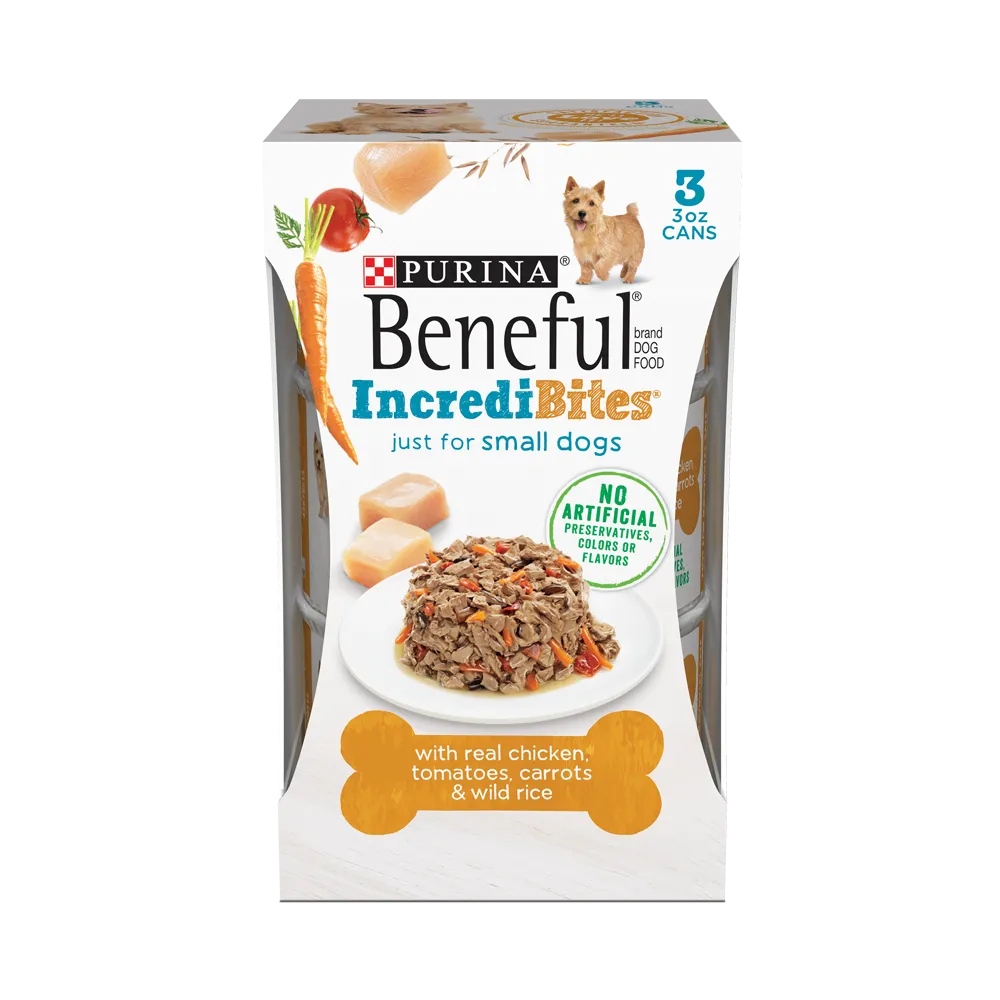 Beneful IncrediBites Small Wet Dog Food with Chicken, Tomatoes, Carrots, and Wild Rice
