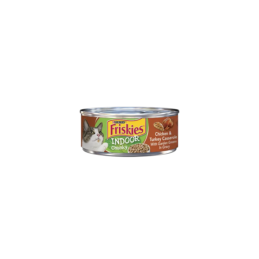 Friskies Indoor Chunky Chicken & Turkey Casserole With Garden Greens In Gravy Wet Cat Food