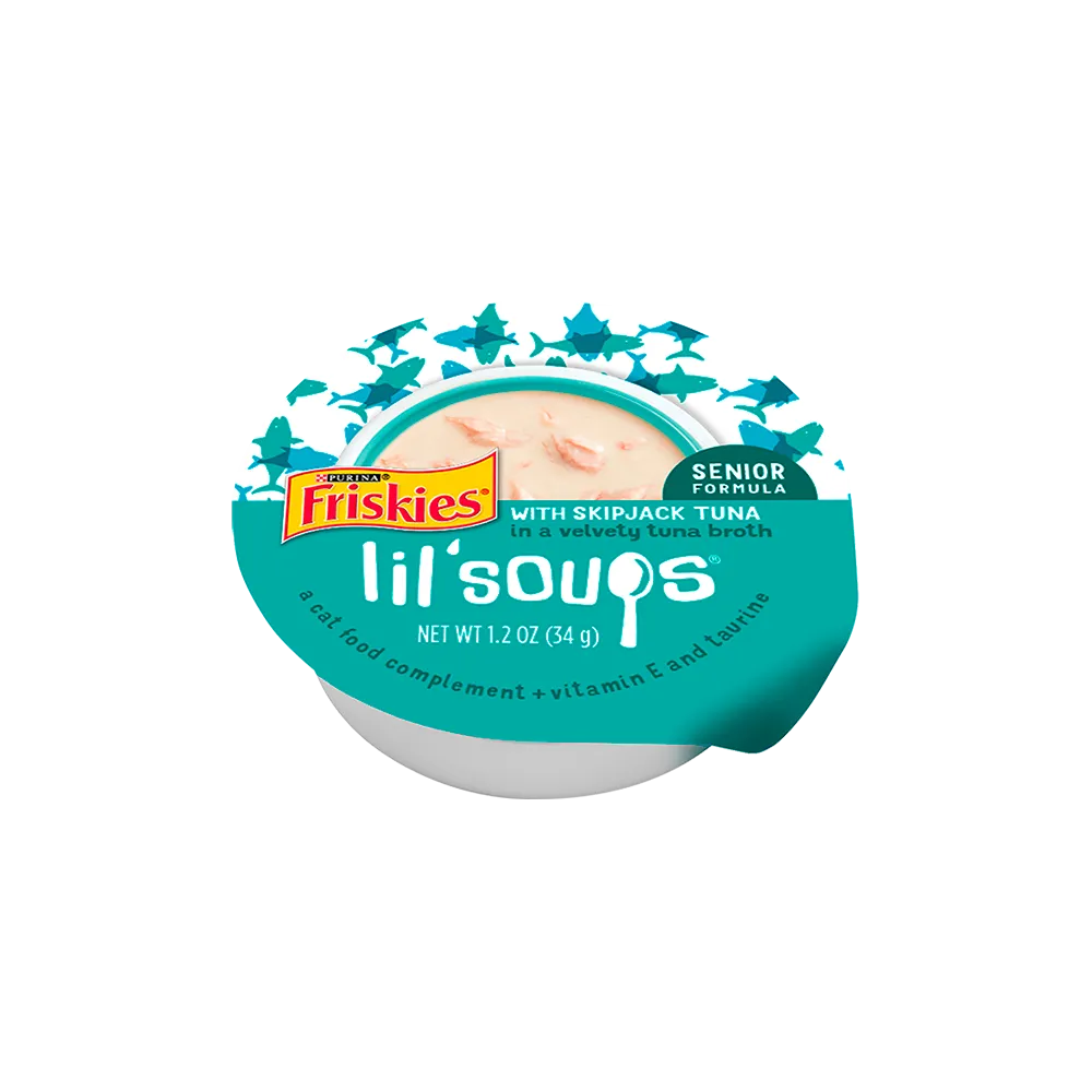 Friskies Lil' Soups With Skipjack Tuna in a Velvety Tuna Broth Cat Food Complement