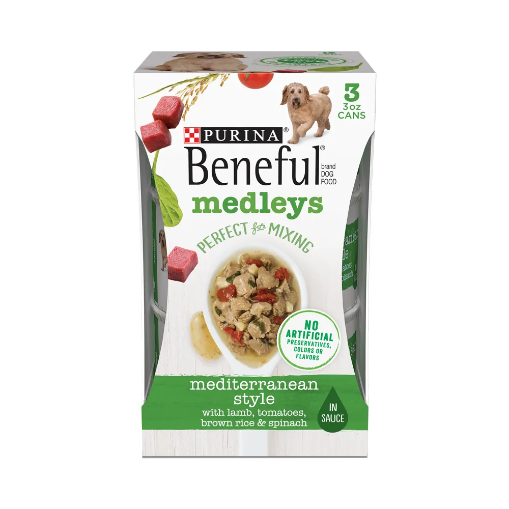 Beneful Medleys Mediterranean Style Wet Dog Food with Lamb, Tomatoes, Brown Rice & Spinach