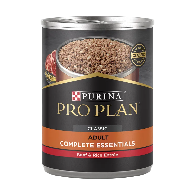 Alimento húmedo para perros adultos clásico Pro Plan Complete Essentials tipo plato principal de carne de res y arroz