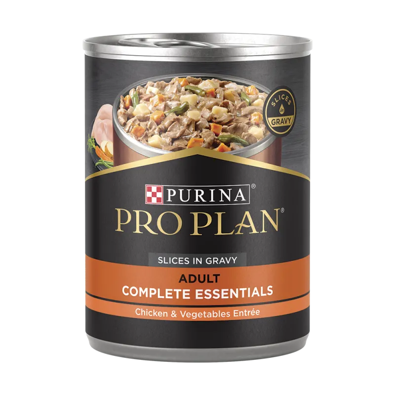 Alimento húmedo para perros adultos Pro Plan Complete Essentials plato principal de pollo y vegetales en trozos en salsa preparada con jugo de cocción