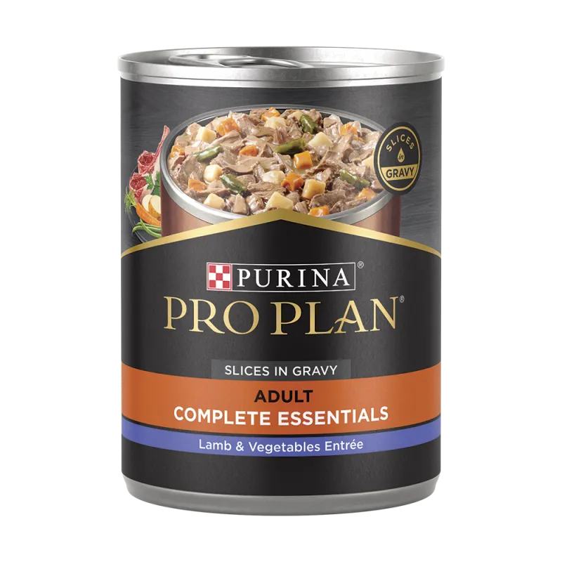 Alimento húmedo en rebanadas para perros adultos Pro Plan Complete Essentials de cordero y vegetales en salsa preparada con jugo de cocción