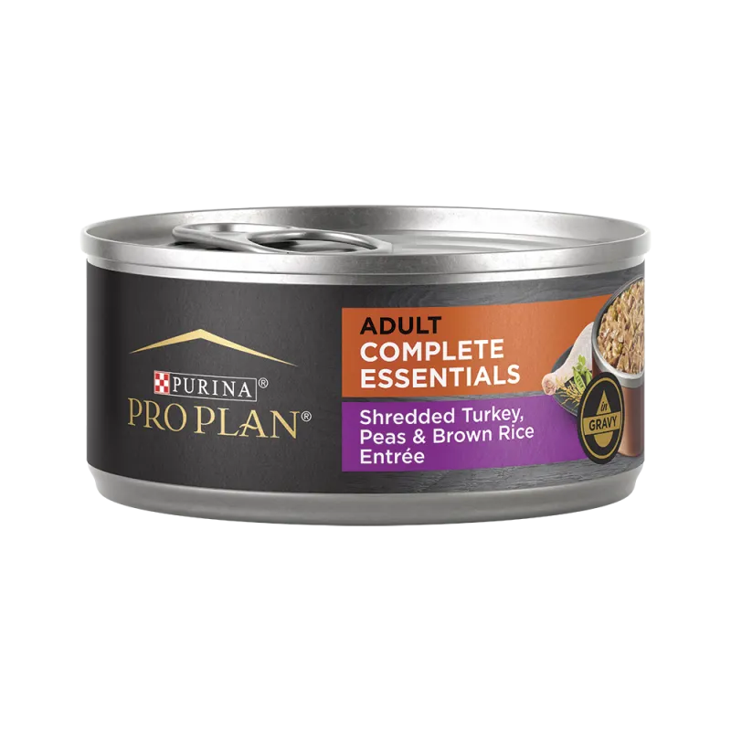 Pro Plan Complete Essentials Adult Shredded Turkey, Peas & Brown Rice Entrée in Gravy Wet Dog Food