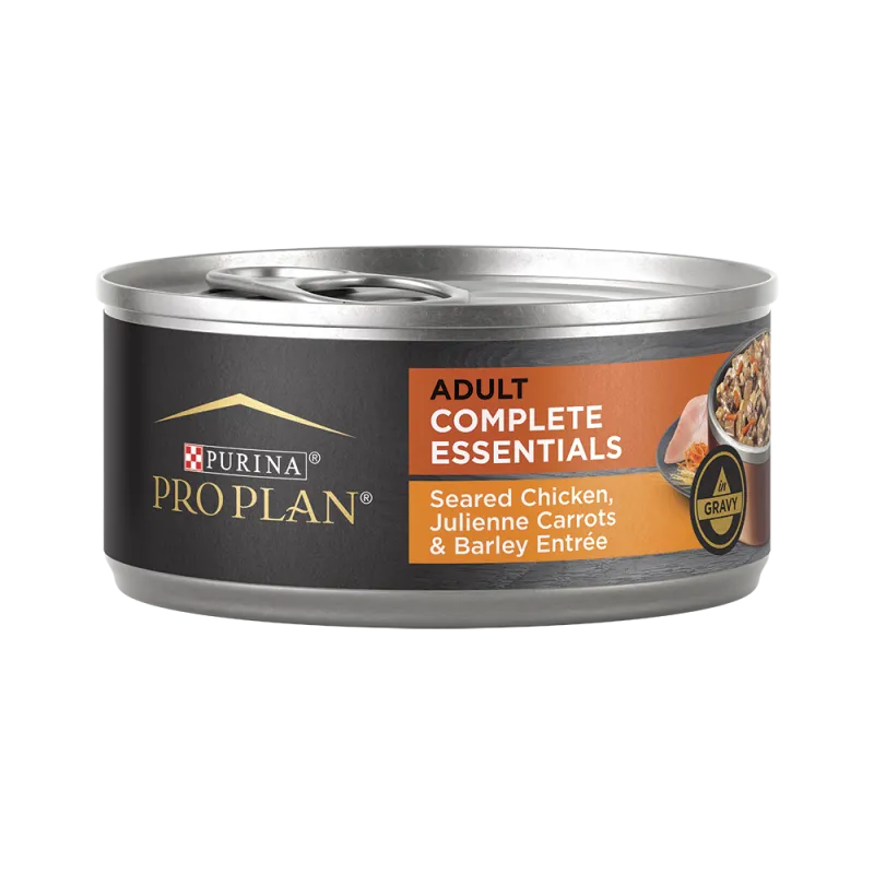 Pro Plan Complete Essentials Adult Seared Chicken, Julienne Carrots & Barley Entrée in Gravy Wet Dog Food