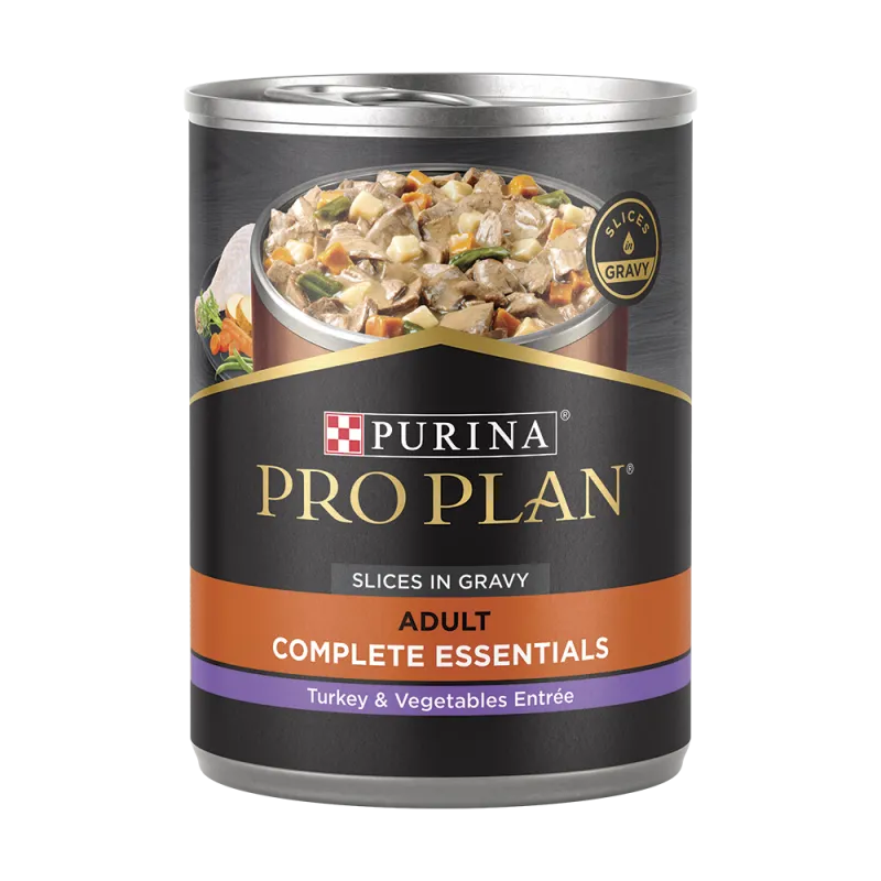 Pro Plan Complete Essentials Adult Turkey & Vegetables Entrée Slices In Gravy Wet Dog Food