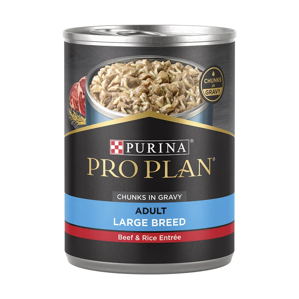 Pro Plan Adult Large Breed Beef & Rice Entrée Chunks In Gravy Wet Dog Food