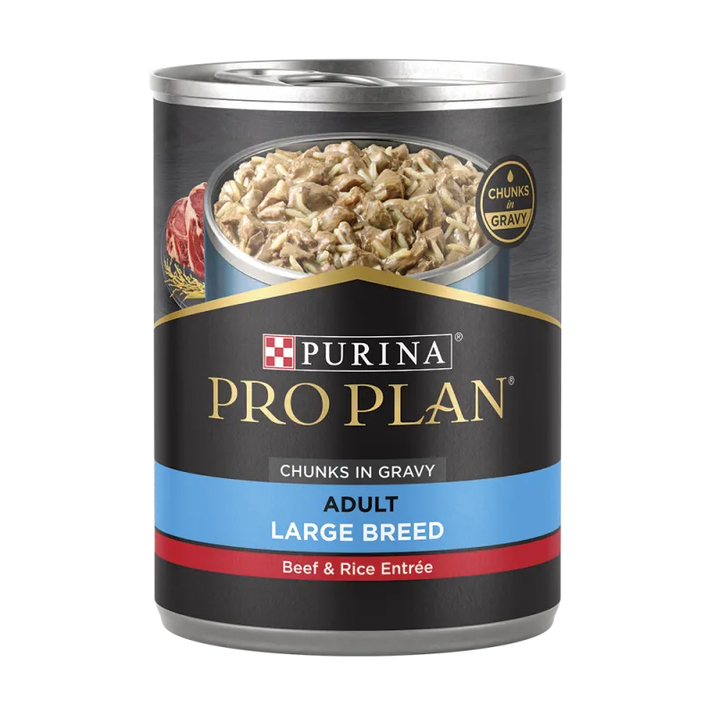 Pro Plan Adult Large Breed Beef & Rice Entrée Chunks In Gravy Wet Dog Food