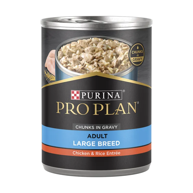 Pro Plan Adult Large Breed Chicken & Rice Entrée Chunks In Gravy Wet Dog Food