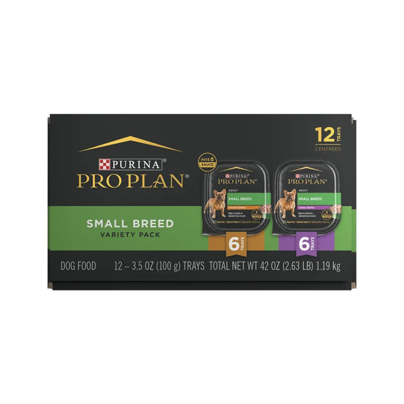 Pro Plan Small Breed Turkey Entrée & Chicken Entrée Paté in Sauce Variety Pack