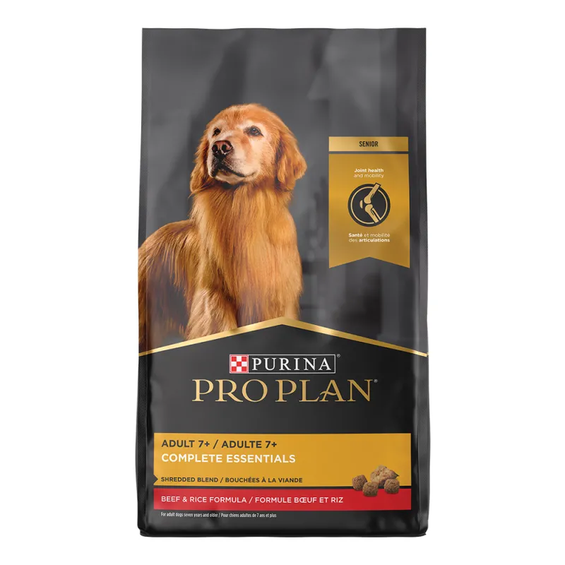 Alimento seco para perros adultos mayores de 7 años Pro Plan Complete Essentials de carne de res y arroz