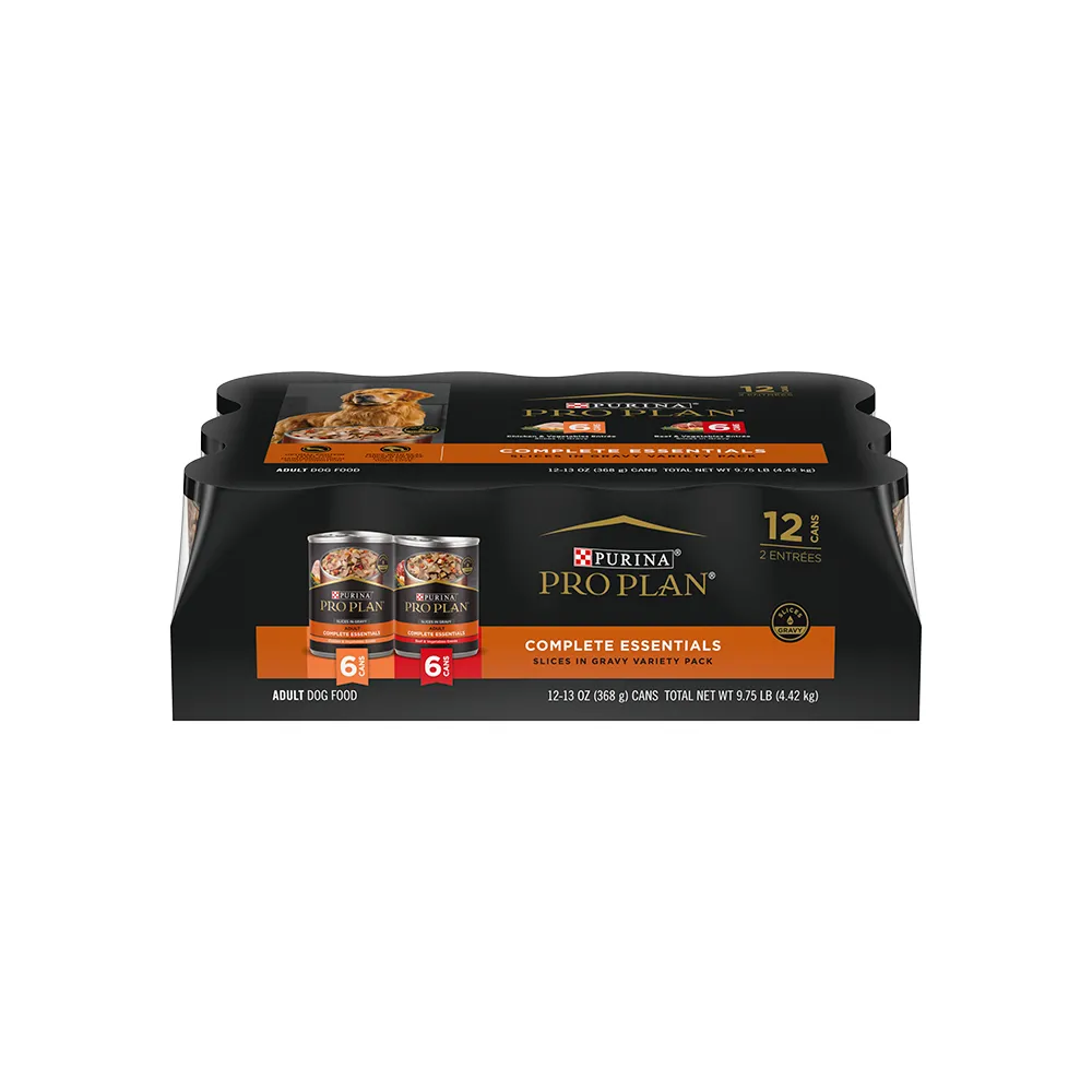 Pro Plan Complete Essentials Adult Chicken & Beef with Vegetables in Gravy Variety Pack Wet Dog Food