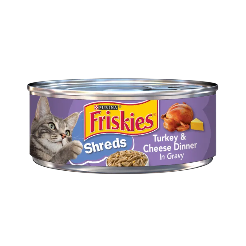 Friskies Shreds Turkey & Cheese Dinner In Gravy Wet Cat Food