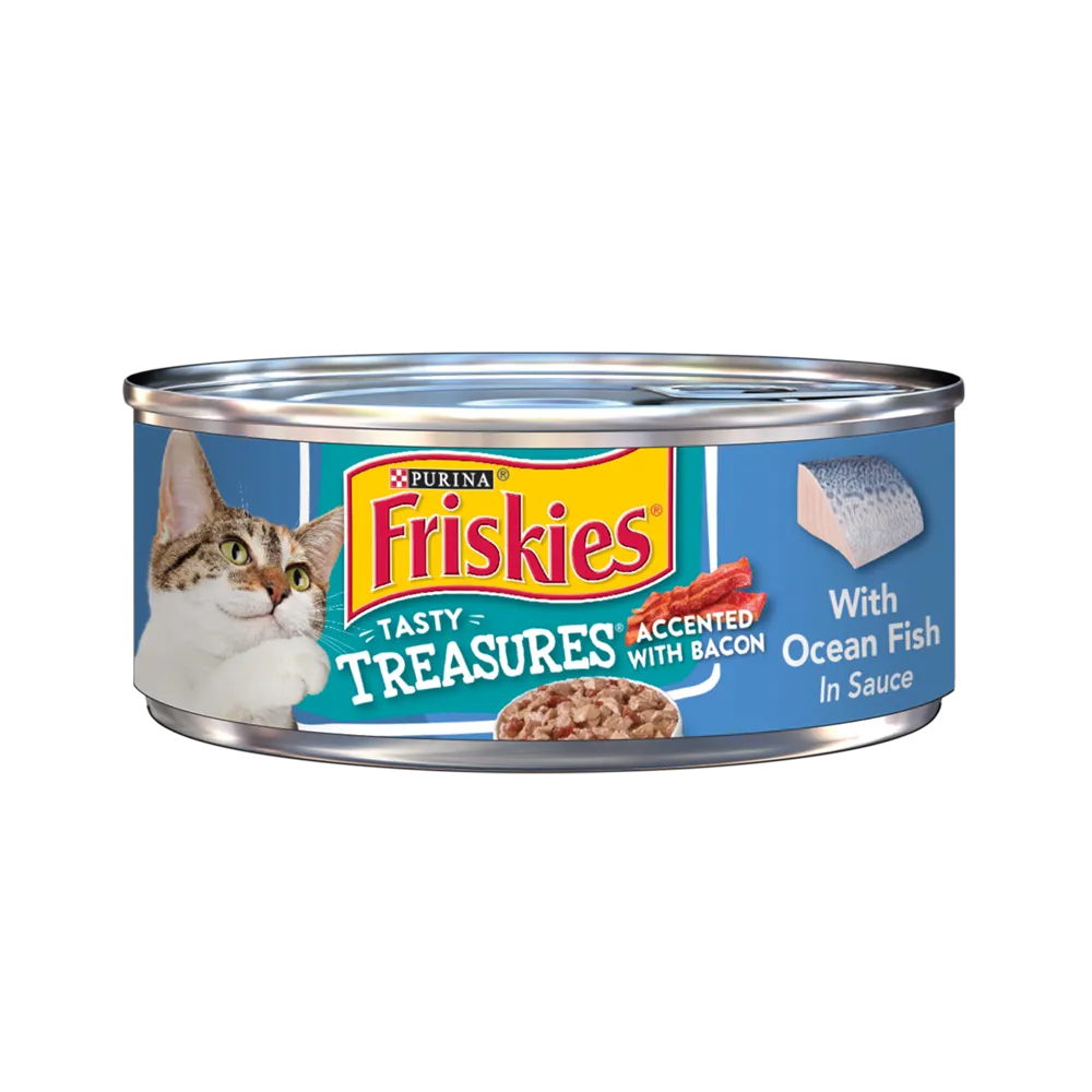 Friskies Tasty Treasures With Ocean Fish In Sauce Wet Cat Food