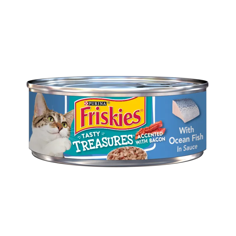 Alimento húmedo para gatos Friskies tesoros sabrosos con pescado marino en salsa