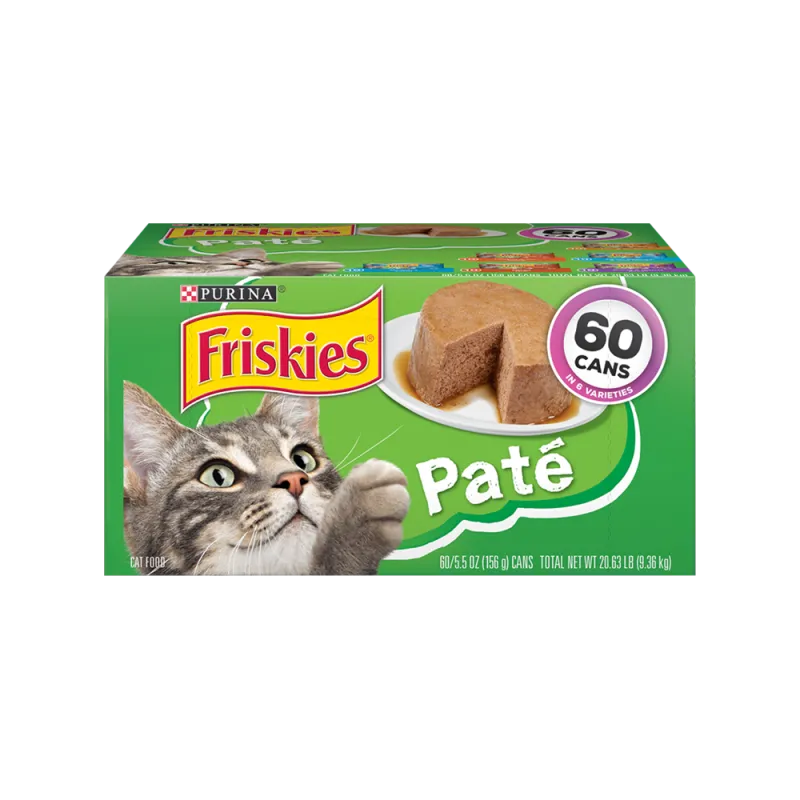 Alimento húmedo para gatos Friskies Paté en paquete variado de 60 unidades