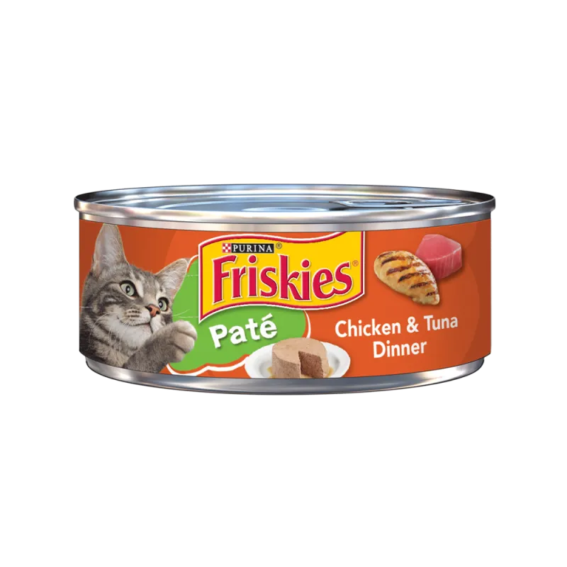 Alimento húmedo para gatos Friskies paté sabor a cena de pollo y atún