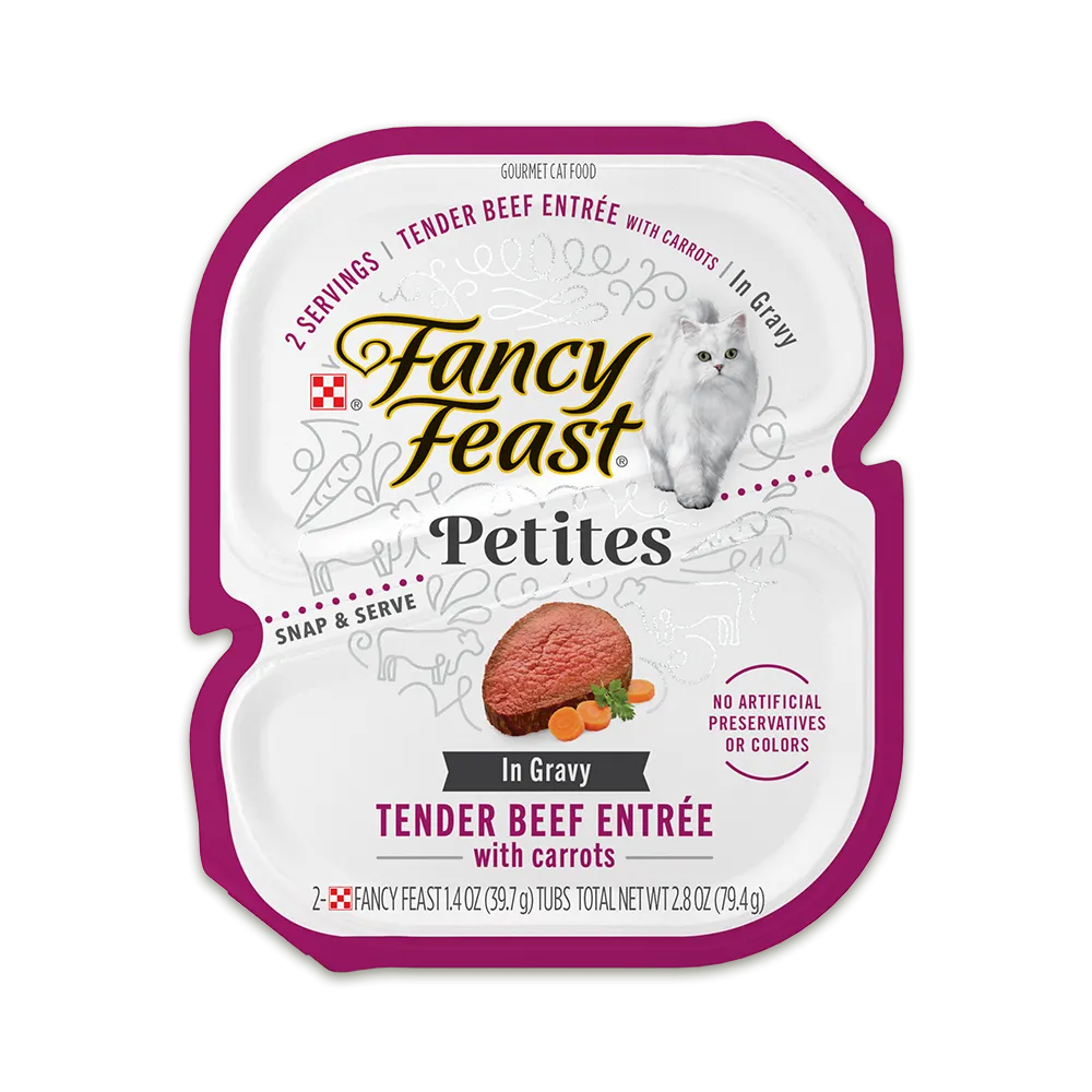 Fancy Feast Petites Tender Beef Entrée with Carrots in Gravy Wet Cat Food
