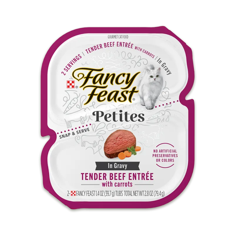 Alimento húmedo para gatos Fancy Feast Petites de carne tierna de res con zanahoria en salsa preparada con jugo de cocción