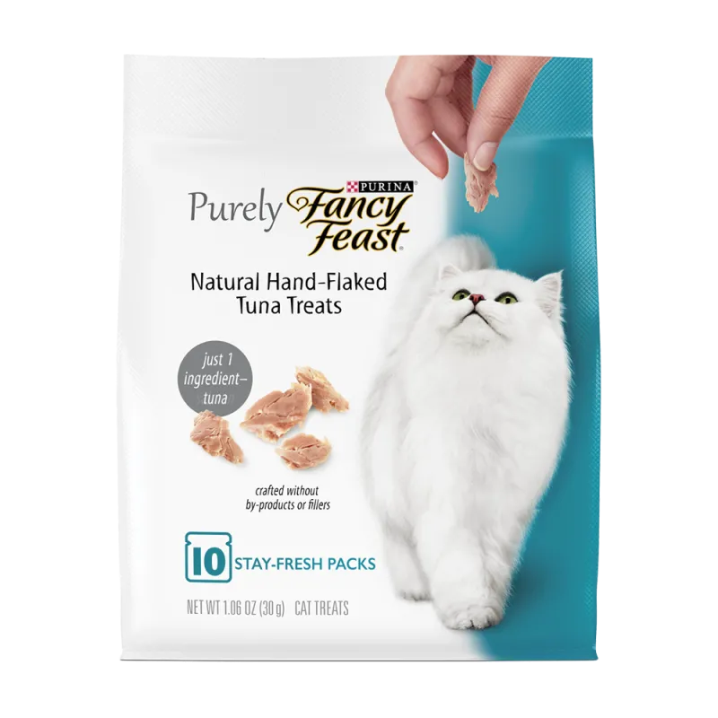 Bocadillos para gatos de atún puramente naturales desmenuzados a mano Fancy Feast®