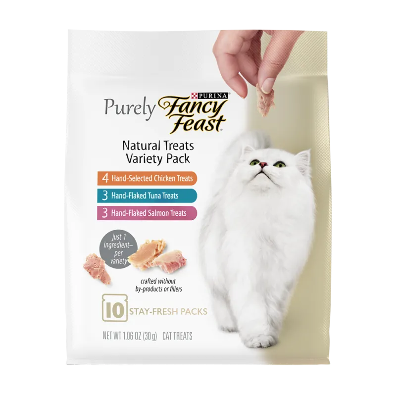 Paquete surtido de bocadillos puramente naturales para gatos Fancy Feast® - 10 paquetes