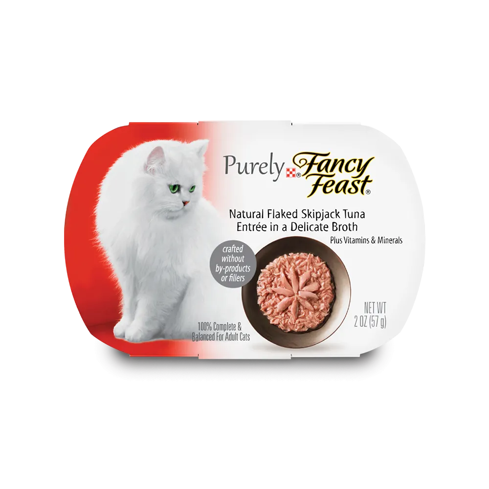 Fancy Feast Natural Flaked Skipjack Tuna Wet Cat Food in a Delicate Broth
