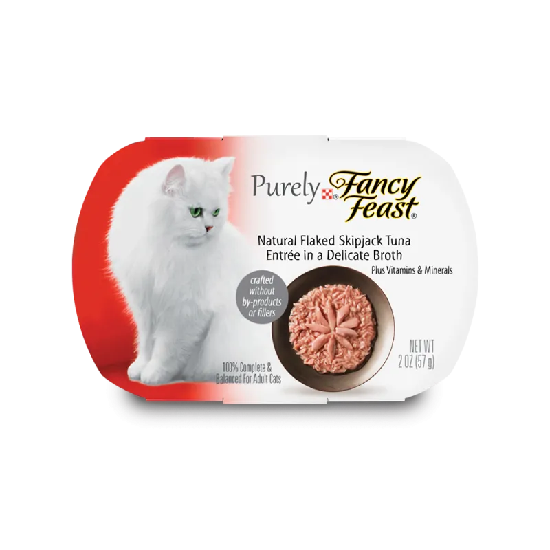 Fancy Feast Natural Flaked Skipjack Tuna Wet Cat Food in a Delicate Broth