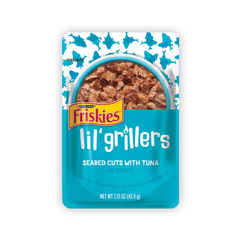 Complemento de alimento para gatos Friskies Lil' Grillers Seared Cuts con atún en salsa preparada con jugo de cocción