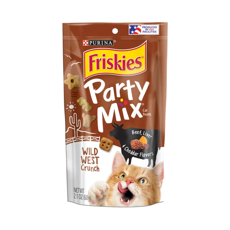 Bocadillos crocantes para gatos adultos Friskies Party Mix salvaje oeste