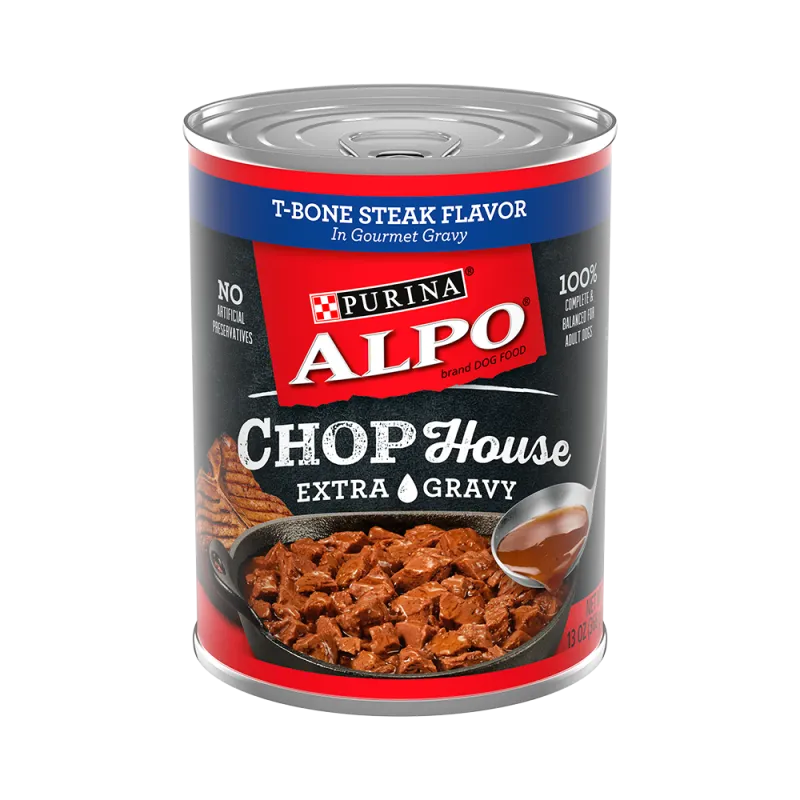 ALPO Chop House T-Bone Steak Flavor in Gourmet Gravy Wet Dog Food