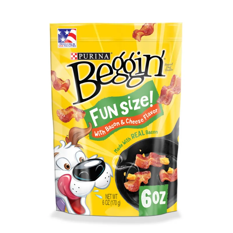 Beggin' Fun Size Dog Treats with Bacon & Cheese Flavor